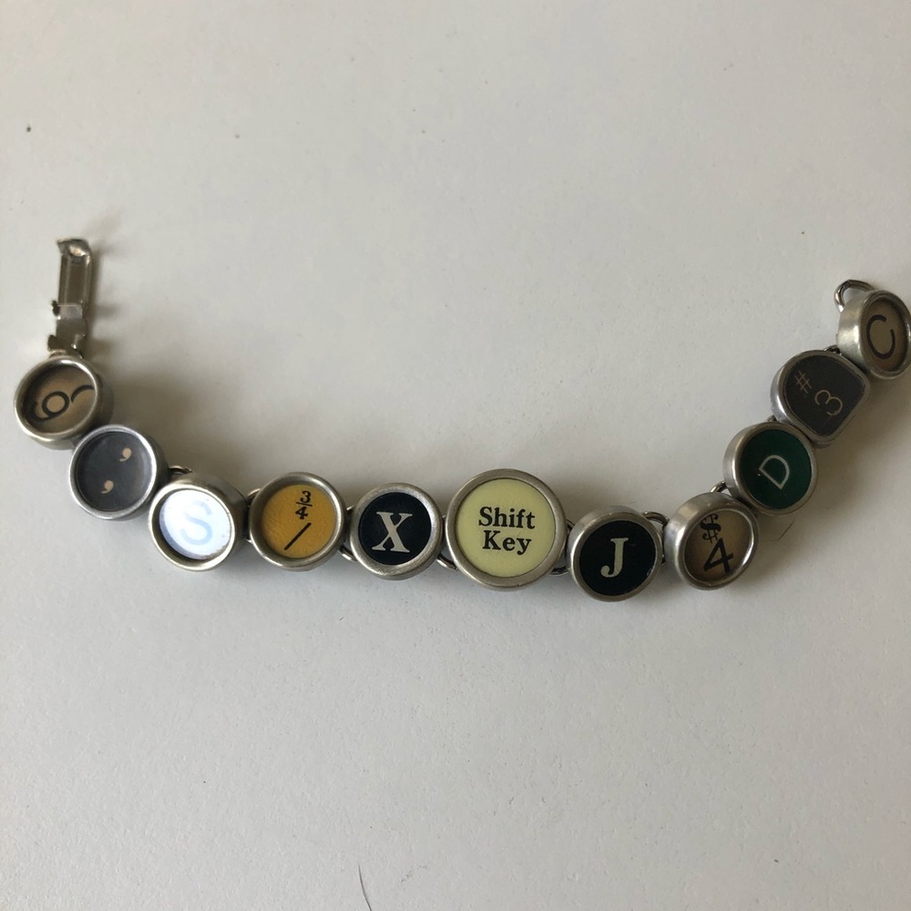 Typewriter key bracelet